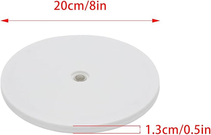 1 Pcs White 8 inch Acrylic Lazy Susan Rotating Turntable Organizer Bearings - Round Swivel Plate for Spice Rack, Table, Cake, Kitchen Pantry