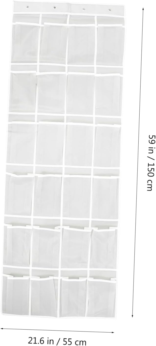 Happyyami 24-Pocket Over-the-Door Hanging Storage Bag Waterproof Fabric Organizer for Shoes Keys and Small Items for Home Bedroom and Bathroom Use