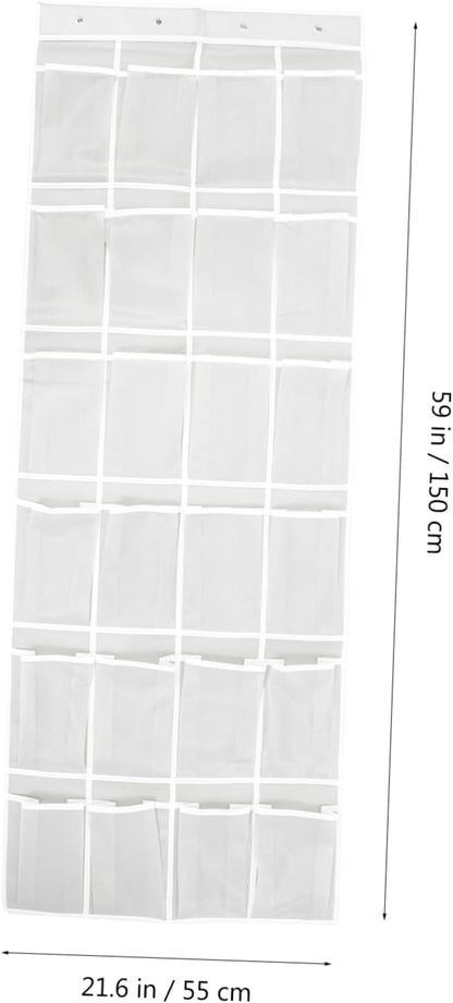 Happyyami 24-Pocket Over-the-Door Hanging Storage Bag Waterproof Fabric Organizer for Shoes Keys and Small Items for Home Bedroom and Bathroom Use