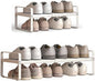 Expandable 1-Tier Metal Shoe Rack (H:7"), Adjustable Width 14.9"–23.6", Heavy-Duty Free-Standing Shoe Shelf for Closet, Entryway & Small Spaces – Single Pack