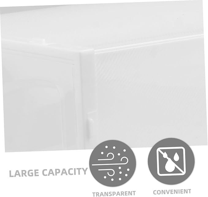 Cabilock 2pcs Thickened Plastic Shoe Box Storage Boxes for Closet Entryway Drawer Type Shoe Organizer