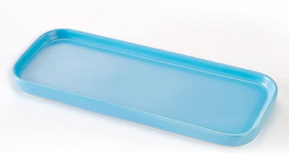 Ceramic Bathroom Tray,Kitchen Sink Organizer Tray,Cosmetics Holder (Blue)