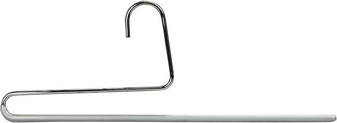 Mawa by Reston Lloyd Reverse Hook Trouser Series Non-Slip Space-Saving Clothes Hanger with Single Rod for Pants, Style KH/35U, 1-Each, Silver