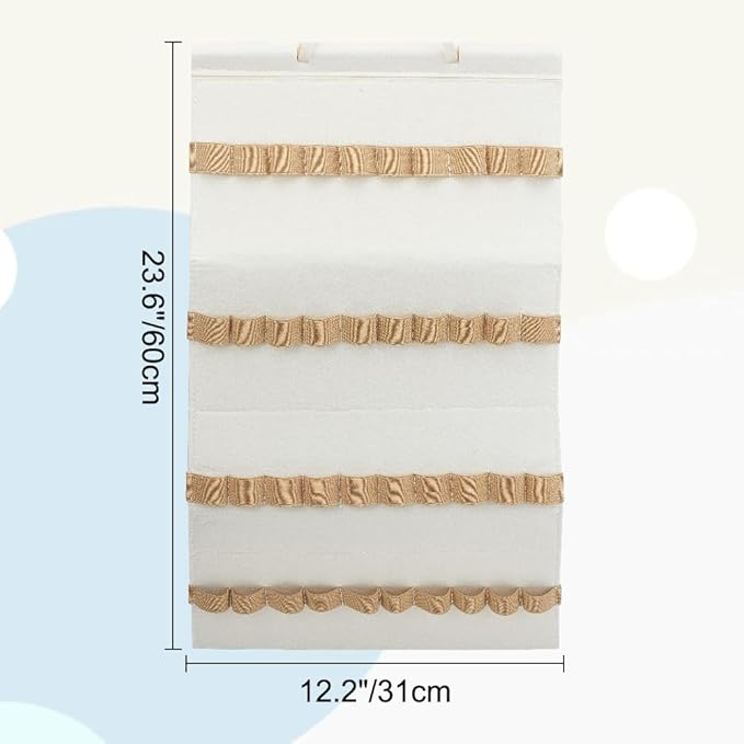 Felt Hanging Headband Holder with 40 Elastic Hair Bows Organizer White Wall Headbands Display Storage Ribbon Hair Hoops Hairbands Hair Accessory Holder Wall Hanging Decor for Home Women