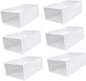 Healifty 6-Piece Thick Shoe Storage Boxes Drawer-Type Organizer for High Heels Sneakers and Boots Plastic Stackable Shoe Case for Closet and Entryway
