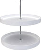 Rev-A-Shelf 24" Dual Full Circle Lazy Susan Organizer for Upper Corner Kitchen Cabinets, Plastic Home Storage 2 Tier Shelves, White, 6012-24-15-52