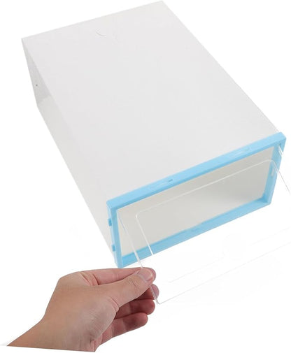 Thickened Plastic Shoe Boxes 6 Pack Stackable Storage Keep Your Shoes Clean Tidy