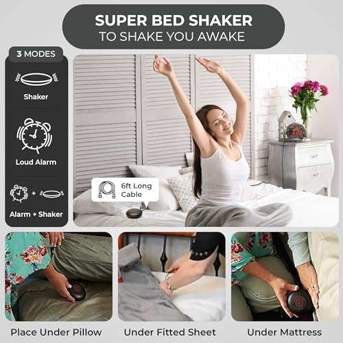 Sonic Bomb Dual Alarm Clock with Bed Shaker, Camouflage | Sonic Alert Vibrating Alarm Clock Heavy Sleepers, Battery Backup | Wake with a Shake - Image 2