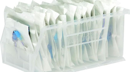 Akro-Mils 30230 AkroBins Plastic Storage Bins, Space-Saving Stackable Bins for Garage, Pantry, Craft Organization, 11" x 5" x 5", Clear, 12-Pack