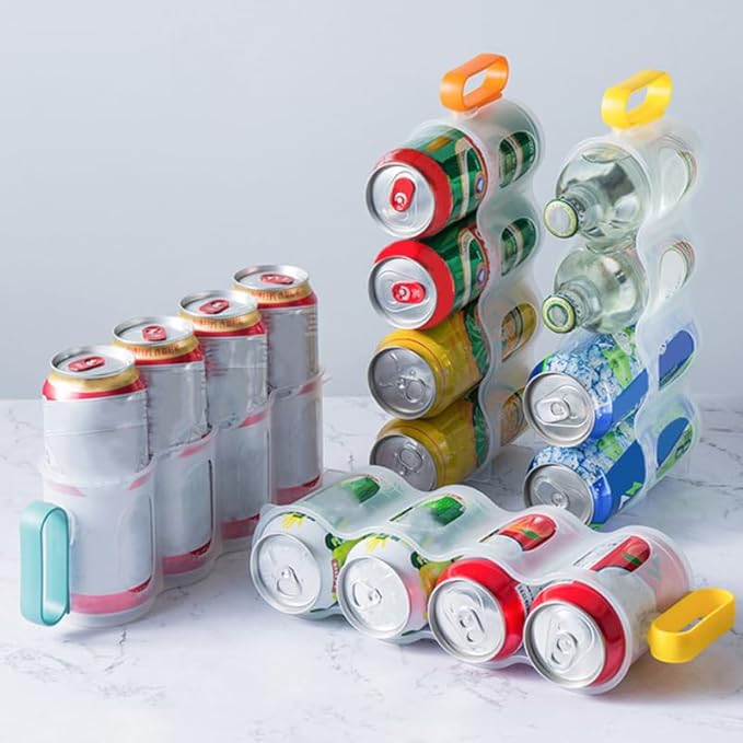 DECHOUS 3 Pack Portable Soda Can Organizer for Refrigerators Plastic Soda Can Holder Dispenser Beverage Holder for Fridge Pantry Freezer Kitchen