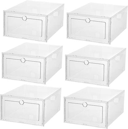 Ciieeo 6pcs Plastic Shoes Box Stackable Storage Containers for Sneakers Organizing Storage Boxes Lids