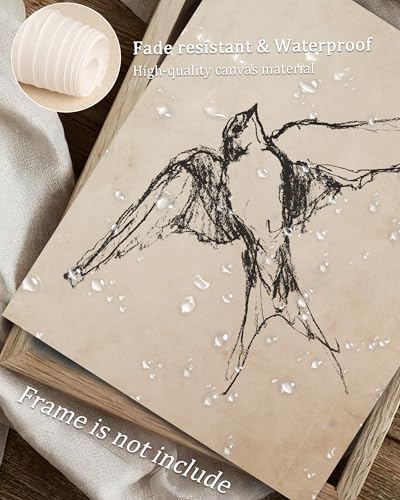 Vodefoad Vintage Barn Swallow Sketch Wall Art Decor Swallow Retriever Ink Drawing Canvas Prints Boho Neutral Line Art Farmhouse Style Wall Decor for Gallery Nursery Bedroom Bathroom Office - 8x10Inch Unframe - Image 3