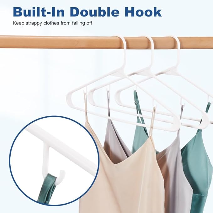 HOUSE DAY 1000 Pack Plastic Clothes Hangers, Commercial Bulk Shipment for Business, Sturdy Durable Lightweight Hanger White Ideal for Retail Dry Cleaners Warehouses, Save Cost & Warehouse Space