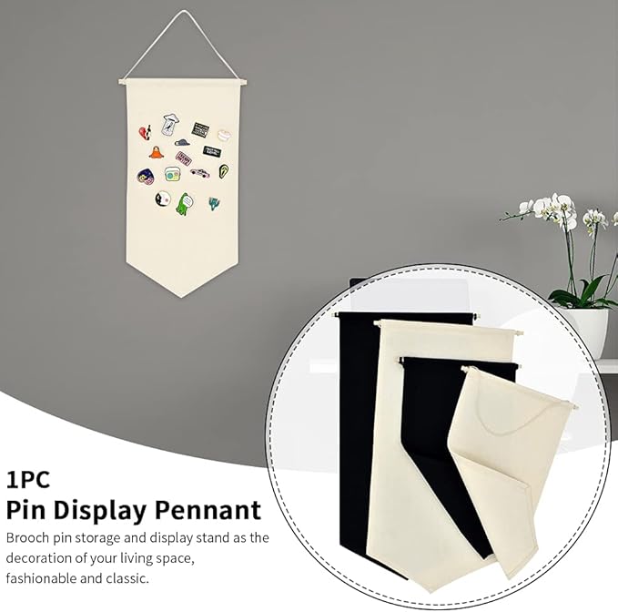 Hanging Brooch Pin Organizer, Pin Badge Hanging Holder Display Banner, Canvas Jewelry Storage Holder Wall Han-ging for Earrings Necklace