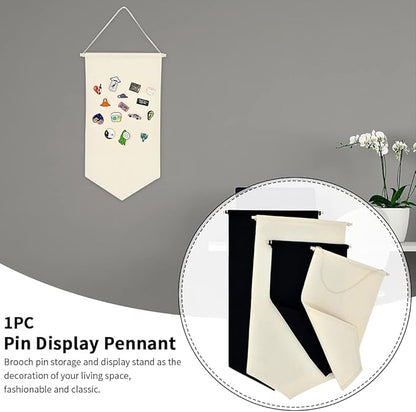 Hanging Brooch Pin Organizer, Pin Badge Hanging Holder Display Banner, Canvas Jewelry Storage Holder Wall Han-ging for Earrings Necklace