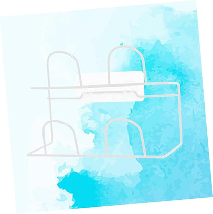 DOITOOL Shoe Rack, Double- Layer Shoes Rack Wall Mount Slippers Hanging Shelf Slipper Storage Organizer (White)
