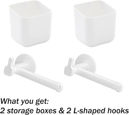 4-Pack Adhesive Headband Holder Organizer, Stretchable Wall Scrunchie Storage for Hair Ties, Hairbands, Claw Clips, Hair Brushes, Makeup Accessories, White