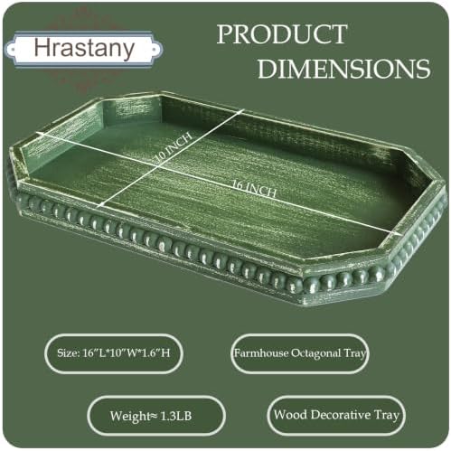 Hrastany Green Wood Decorative Tray, Coffee Table Tray for Ottoman - Image 2