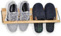 22“ Shoe Rack with Dowel, Wall Hanging Shoe Storage, Organize for Sneaker, Slipper, Boots in Entryway, Hallway, Trailer, RV, Solid Wood_ Beige