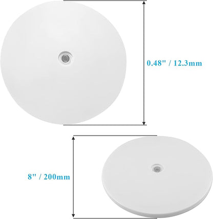 Jersvims 8 Inch Acrylic Turntable Platter, White Turntable Organizer Round Rotating Plate for Kitchen Pantry Cabinet Desk Rack Spice Cake Cookie Decorating