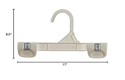 Mainetti Kids White Plastic Hangers 100 Pack | 8-Inch Pants Hangers with Clips Made from Sturdy Plastic | Great for Pants, Skirts, Slacks, Bottoms