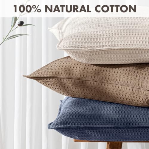 Decorative Waffle Lumbar Pillow Cover 14x36 Inch Cream No Instert - Image 3