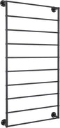 10 Tiers Tie & Scarf Rack, Wall Mounted Scarf Rack, Wall Display Rack, Multifunctional Metal Rack, Towels Storage Rack, Ribbon Holder Wall Display Rack for Accessory Stores Flower Shops (Black)