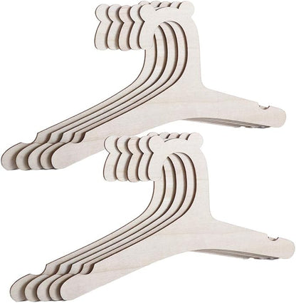 10 Pcs Baby Children Wooden Hangers Children's Clothes Hangers，Cute Little Bear Shape，8.97 * 4.72inch