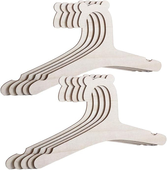 10 Pcs Baby Children Wooden Hangers Children's Clothes Hangers，Cute Little Bear Shape，8.97 * 4.72inch