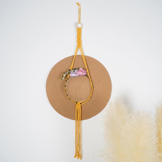 Macrame Hat Hangers for Wall Cowboy Hat Rack for Cowboy Hat Holder for Wall Hat Organizer for Bobo Room Decor Western Gifts for Women