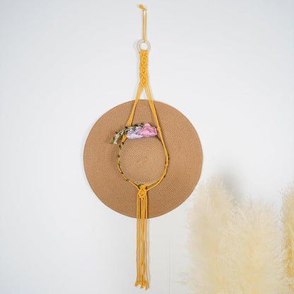 Macrame Hat Hangers for Wall Cowboy Hat Rack for Cowboy Hat Holder for Wall Hat Organizer for Bobo Room Decor Western Gifts for Women