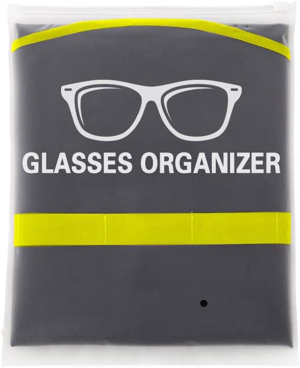 TRIUMPH VISION Sunglasses Organizer Wall Mount Storage Black Yellow, Hanging Glasses Display Eyeglasses Stand Eyewear Rack