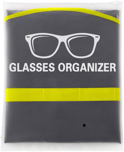 TRIUMPH VISION Sunglasses Organizer Wall Mount Storage Black Yellow, Hanging Glasses Display Eyeglasses Stand Eyewear Rack