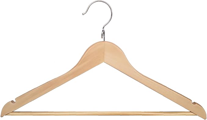 Proman Products - Kascade Hangers, Space Saving Hangers, Customize Your Closet Organization (Natural Color, 50-Pack)
