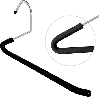 Open Ended Pants Coat Hangers, 20 Pack Non-Slip Foam Padded Pants Hangers, Space Saving Heavy Duty for Jeans, Trousers, Slacks