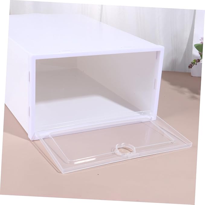 iplusmile 6pcs Transparent Shoe Boxes Thickened Drawer Type Organizer for Closet Dust Plastic Storage for High Heels Sneakers Boots Stackable Multi Functional Shoe Container with Random
