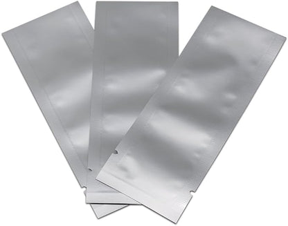 PABCK 100Pcs 1.57x5.51 inch(Inside Size 1.18x5.12 inch) Coffee Powder Food Storage Heat Sealable 3.34mil Mylar Pure Foil Bag Vacuum Pouch Travel Packets for Sample Shampoo Liquids Toiletries Packaging