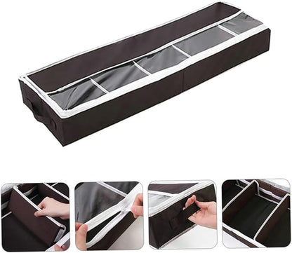 Luxshiny Foldable Non Woven Shoe Storage Case with Transparent Compartments Practical Multi Purpose Shoe Organizer Box for Dorm and Closet Large Capacity Dustproof in Small