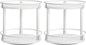 YATINEY Spice Rack, Set of 2 Lazy Susan Organizer, 2-Tier Turntable Organizer For Cabinet, Compact and Versatile, for Kitchen Countertop, White SR22L2WW