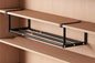 Expandable Shoe Rack Closet Hanging Organizer 16.14''-29.53'' Metal Adjustable Under Cabinet Storage Shelf Space Saving for Kitchen Pantry Room Dorm, Black, 1 Pack