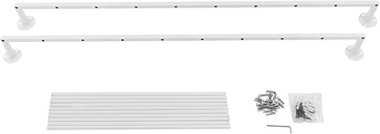 Wall Mounted Display Rack, 10-Layer Wall Scarf Rack Organizer, Space-Saving Wrapping Paper Organizer Ribbon Holder for Flower Shops. Three Color Options (White)