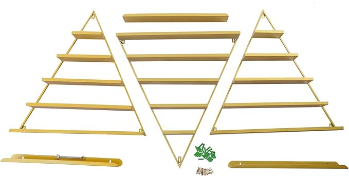 Metal Nail Polish Rack Wall Mount, 6PCS Nail Polish Shelves, Essential Oil Bottles Shelf Organizer for Spa Nail Salon Shop Home (Gold)