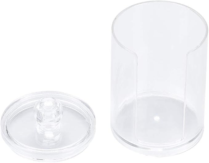 Stylish Makeup Cotton Pad Holder - Clear Acrylic Organizer for Bathroom Canister, Store and Display Cotton Pads with Elegance
