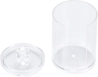 Stylish Makeup Cotton Pad Holder - Clear Acrylic Organizer for Bathroom Canister, Store and Display Cotton Pads with Elegance