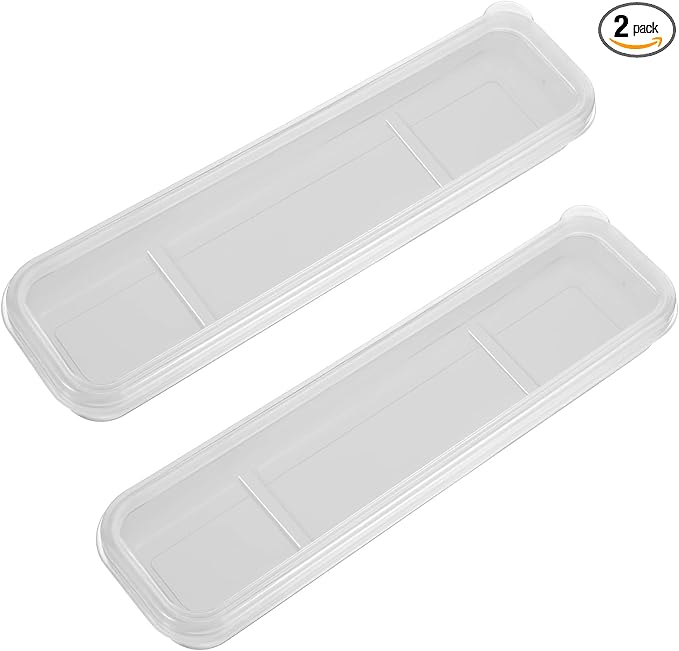 Utensil Holder for Lunch Box, 2 Pcs Clear Utensil Case Portable Flatware Box Simple Travel Tableware Storage Case Chopstick Cases for Cutlery Kit
