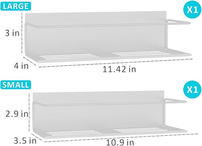 Magnetic Spice Rack for Refrigerator Magnetic Fridge Shelf for Kitchen Spice Organizer Magnetic Shelf for Fridge Space Saving White 2 Pack with Magnetic Paper Towel Holder