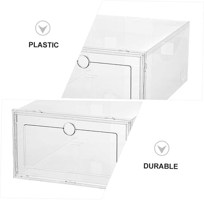 ABOOFAN 4pcs Stackable Shoe Storage Box Organizer Lids Shoe Boxes Lids for Storage Organizing