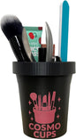 CosmoCups Car Makeup Brush Cup Holder, Decorative Pot Design, Cosmetic Organizer Storage Container for Beauty Tools and Accessories for Cars and Home