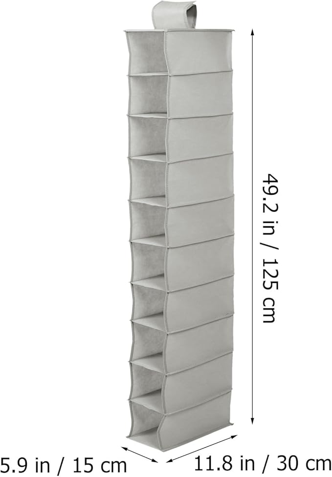 Garneck Foldable Hanging Shoe Organizer Rack 10-Layer Narrow Closet Storage Bag Portable Space-Saving Shoes Holder for Indoor Outdoor Use