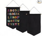3 PCS Canvas Banner Blank with Wooden Dowel, Canvas Banners Wall Hanging Brooch Jewelry Badges Display, Enamel Pin Holder Display for Buttons Earrings (Black, Medium)